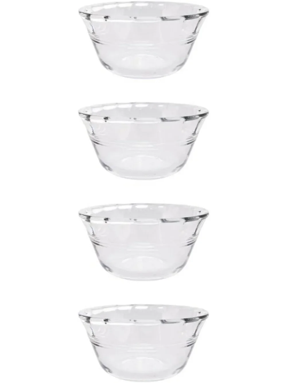 Set of 4 Glass Custard Bowls - 6oz Oven Safe, Durable, Made in USA